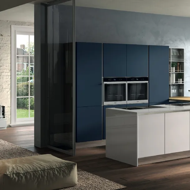Cucina Moderna con penisola Seta 04 di Essebi
