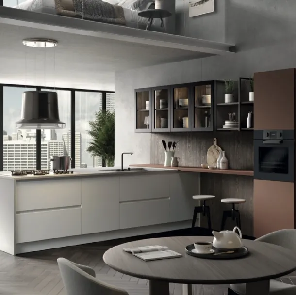 Cucina Moderna con penisola Seta 07 di Essebi