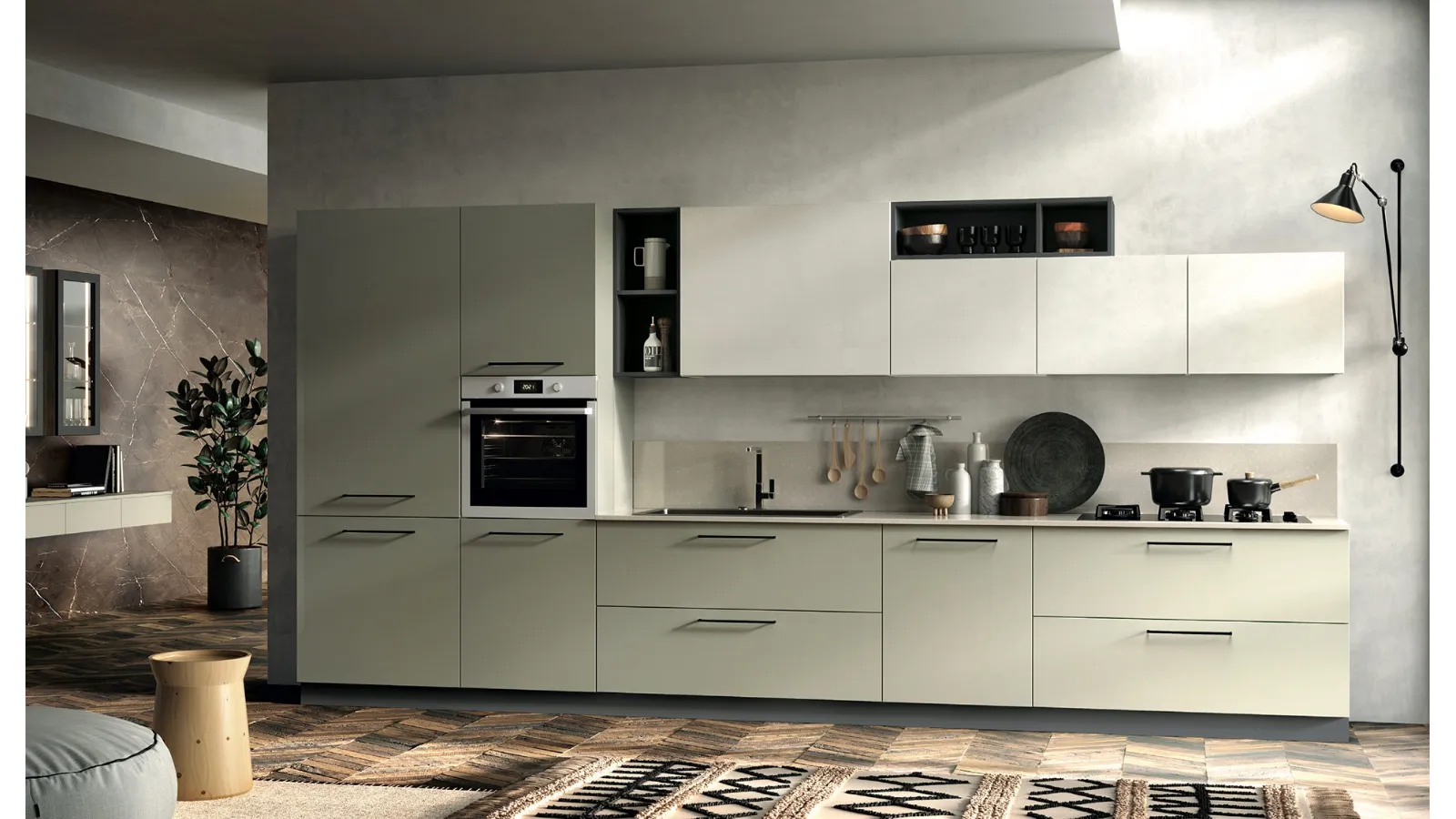 Cucina Moderna lineare Seta 05 di Essebi