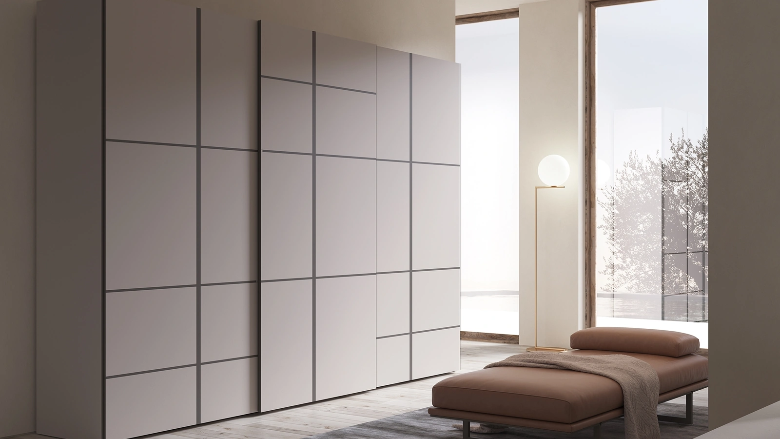 Armadio con ante scorrevoli in laccato Breccia di Favero