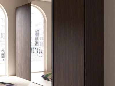 Armadio Liberty scorrevole in melaminico con anta centrale a specchio di Favero