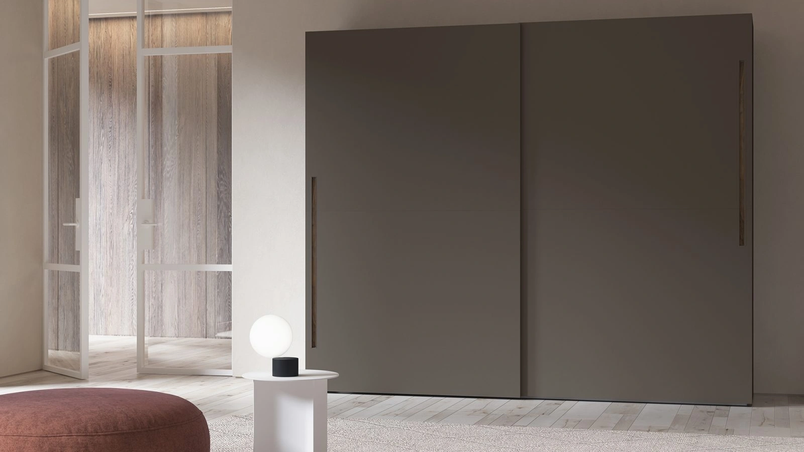 Armadio con ante scorrevoli Presa S laccato di Favero