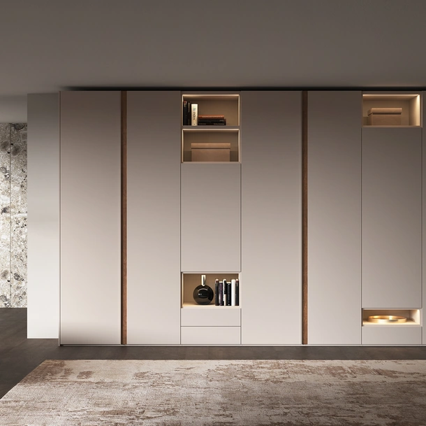 Armadio con ante battenti e porta TV orientabile Step di Favero