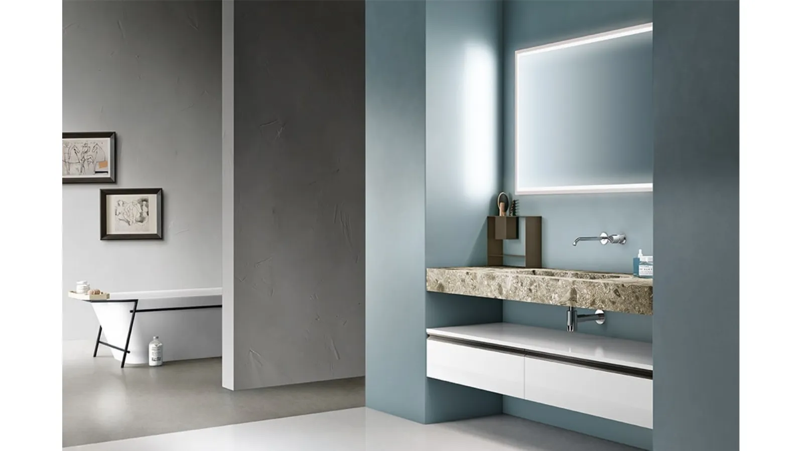 Mobile da Bagno Cartabianca in Gres Graniglia di Cerasa