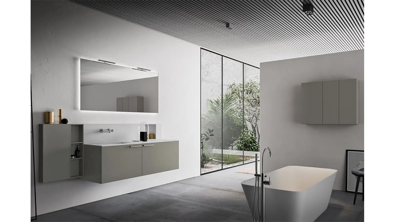 Mobile da Bagno Cartabianca in Grigio Pietra di Cerasa