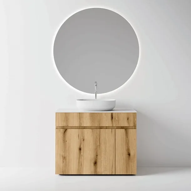 Mobile da Bagno a terra Single in nobilitato effetto legno Coast di Cerasa