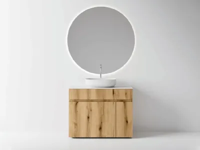 Mobile da Bagno a terra Single in nobilitato effetto legno Coast di Cerasa