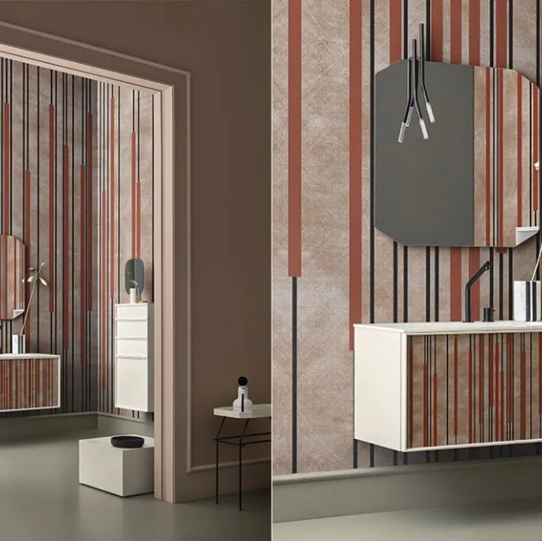 Mobile da Bagno Des in Laccato RAL1013 con frontale personalizzabile di Cerasa