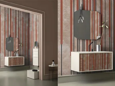 Mobile da Bagno Des in Laccato RAL1013 con frontale personalizzabile di Cerasa