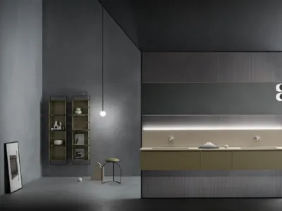 Mobile da Bagno sospeso Eden 03 in laccato SoftTouch di Cerasa