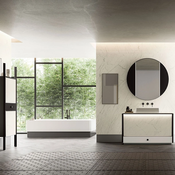 Mobile da Bagno Honey 00 in Laminam Statuarietto di Cerasa