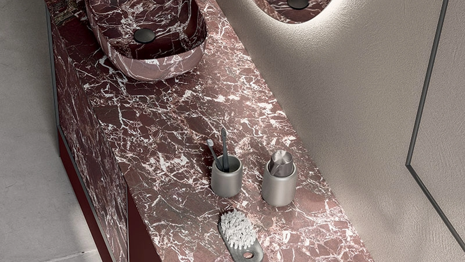 Mobile da Bagno Honey 01 in laccato e resina di Cerasa