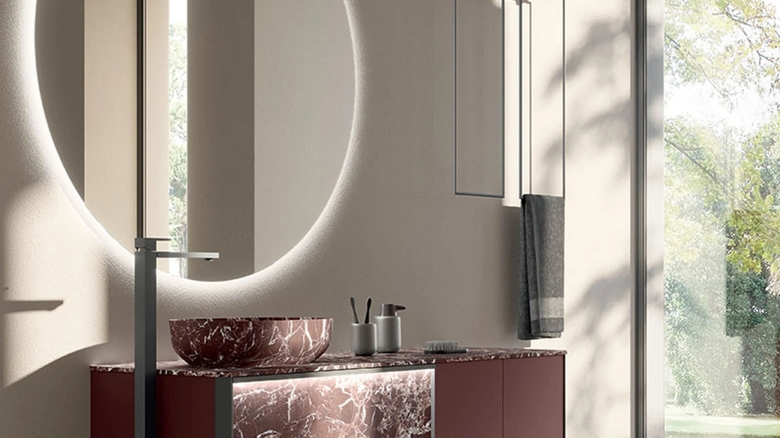 Mobile da Bagno Honey 01 in laccato e resina di Cerasa