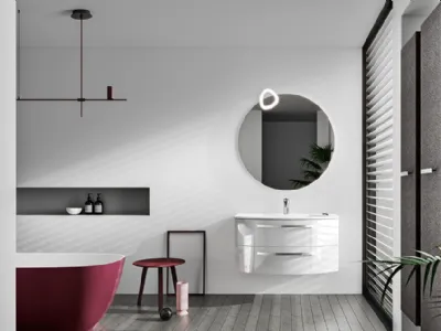 Mobile da Bagno Misura in laccato Bianco Lucido di Cerasa