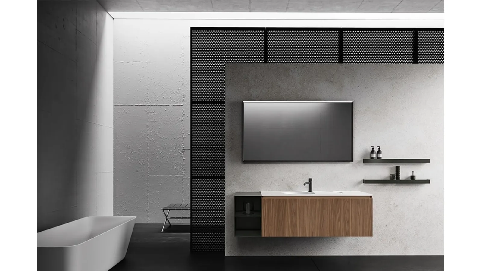 Mobile da Bagno NNerolab in Noce Canaletto di Cerasa