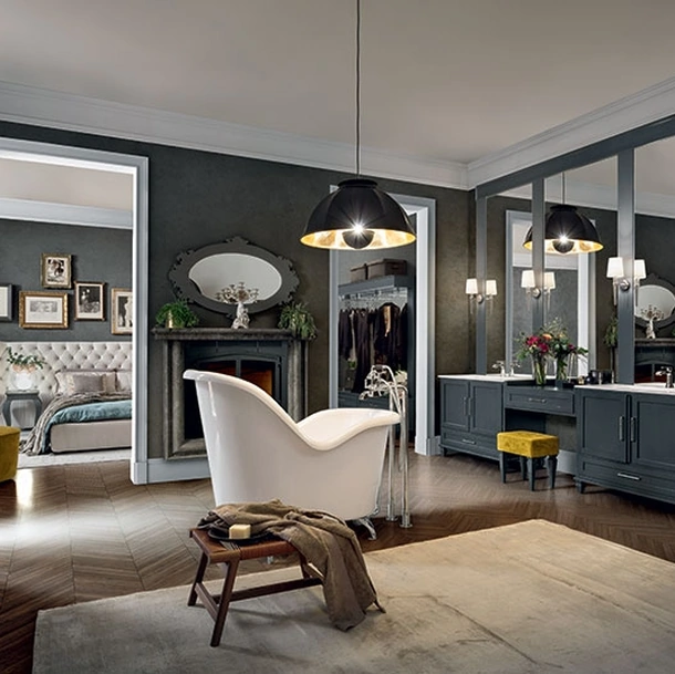 Mobile da Bagno York 02 in laccato Fumo di Londra di Cerasa