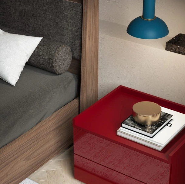 Comodino Riflessi Rosso Rubino di Favero