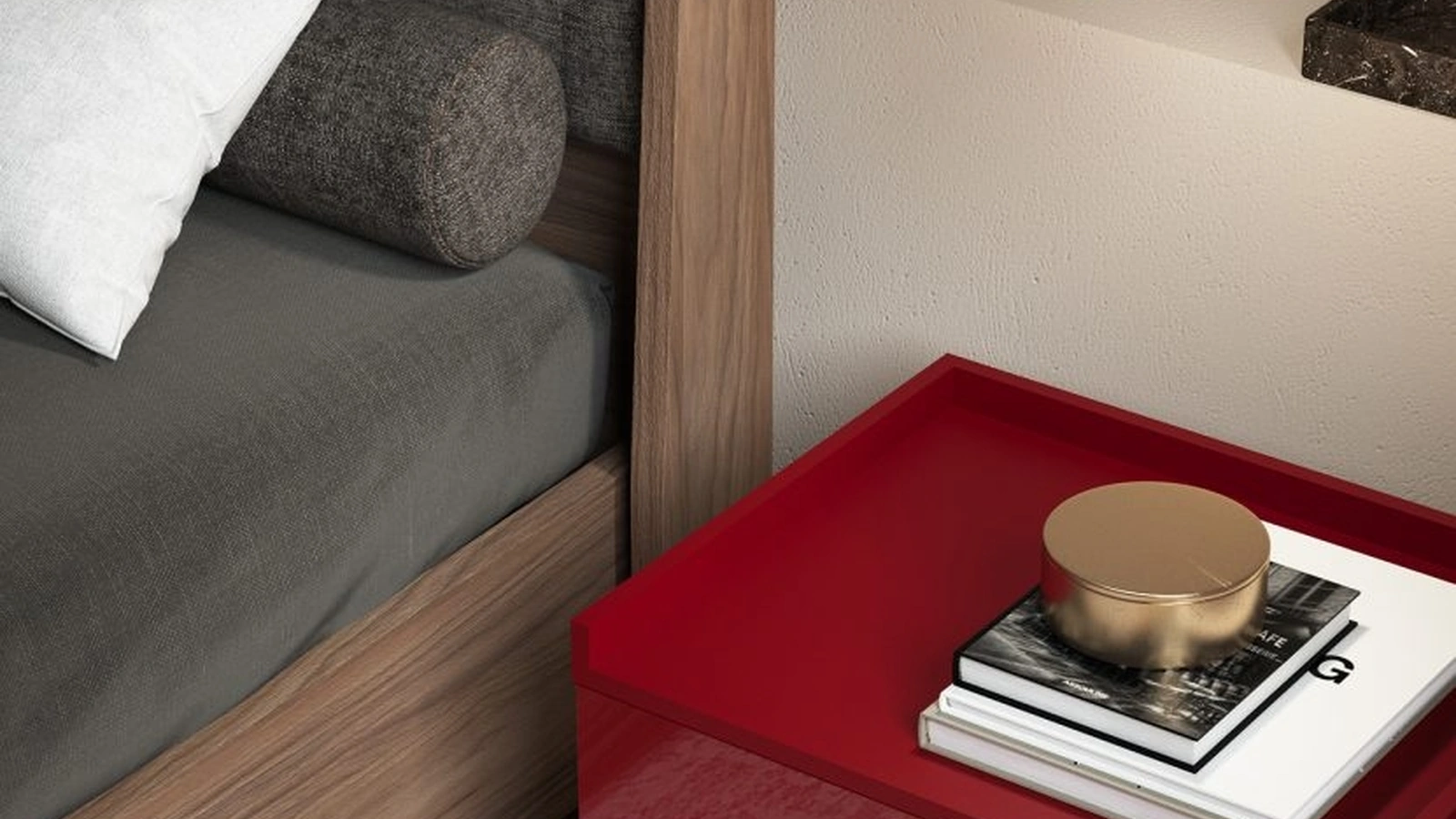 Comodino Riflessi Rosso Rubino di Favero