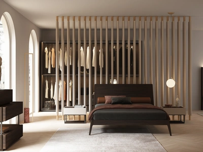 Letto matrimoniale con testiera B-Line di Favero