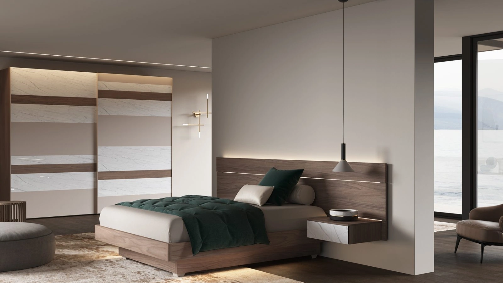 Letto con box contenitore Cartesio di Favero
