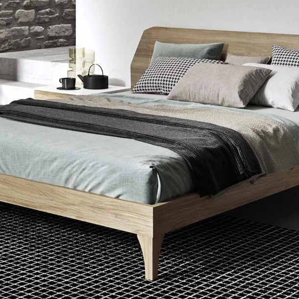 Letto in essenza legno con testiera Coloniale di Mab