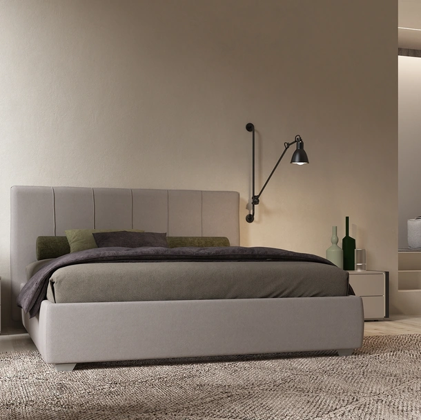 Letto in tessuto con testiera Bend di Favero