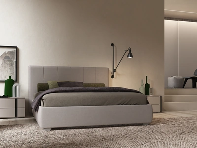 Letto in tessuto con testiera Bend di Favero