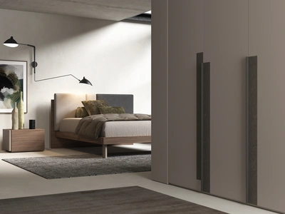 Letto Mosaico in melaminico e tessuto di Favero