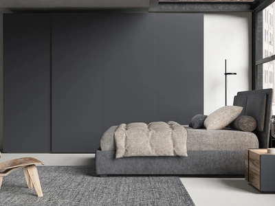 Letto in tessuto con testiera Orizzonte di Favero