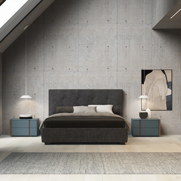 Letto in tessuto con testiera Snap di Favero