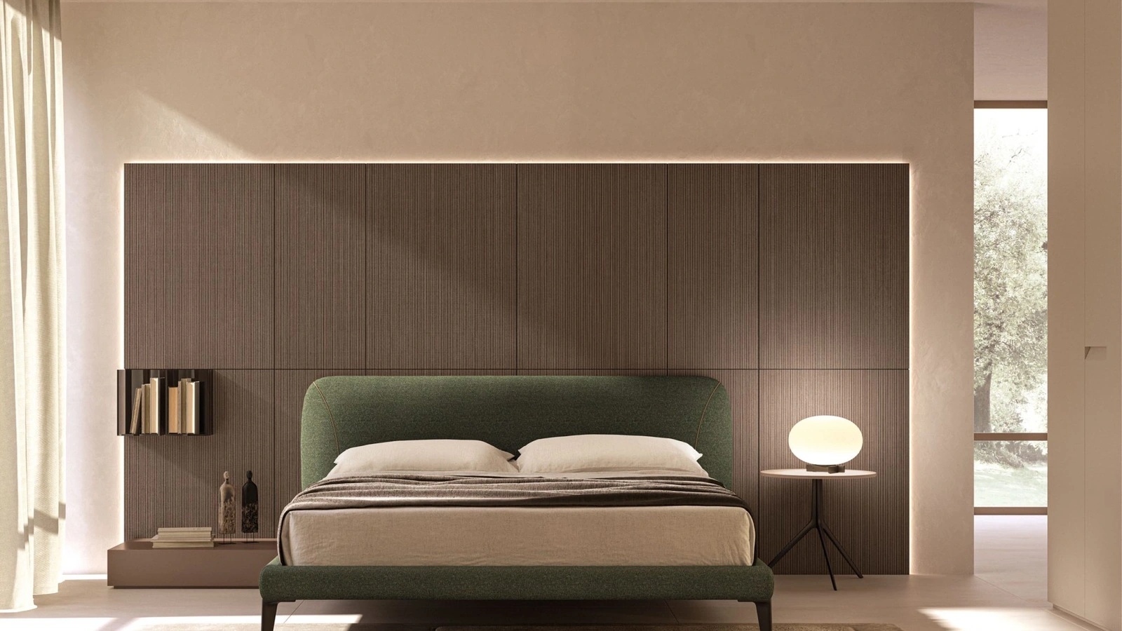 Letto in tessuto imbottito Riviera di Tagliabue Mobili