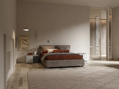 Letto matrimoniale in tessuto Rugiada di Favero