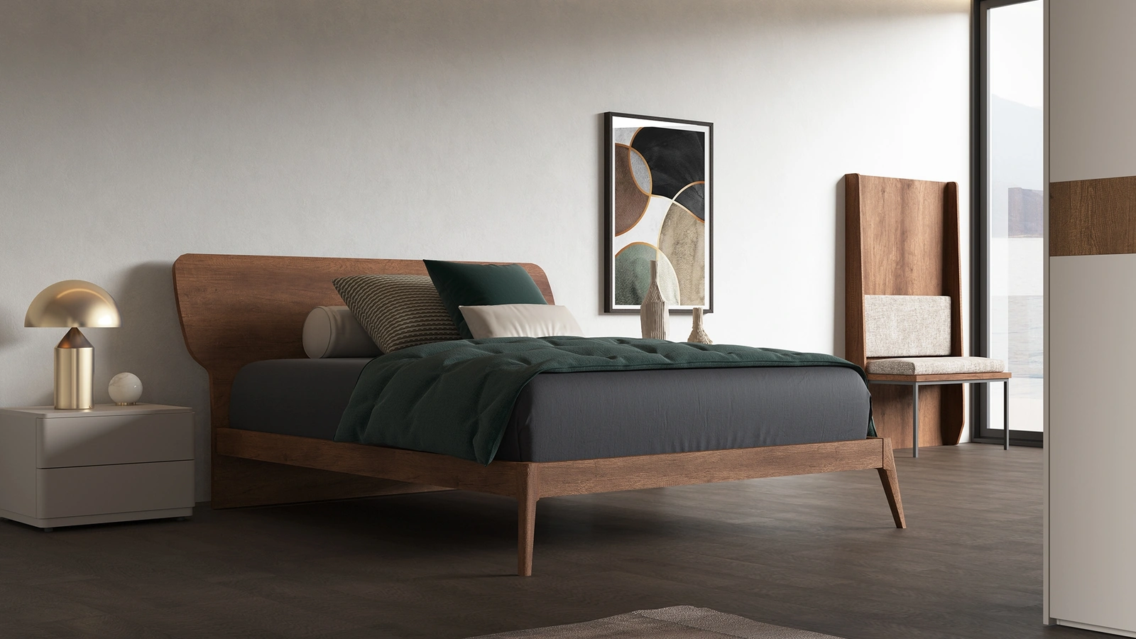 Letto matrimoniale con testiera Smile di Favero