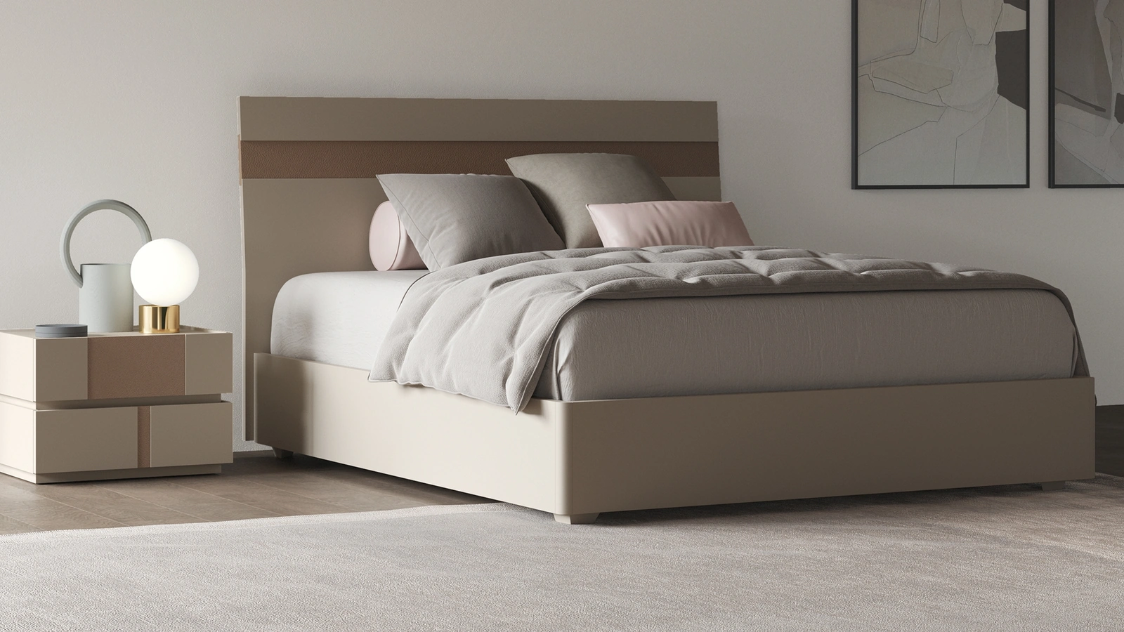 Letto con testiera Step di Favero