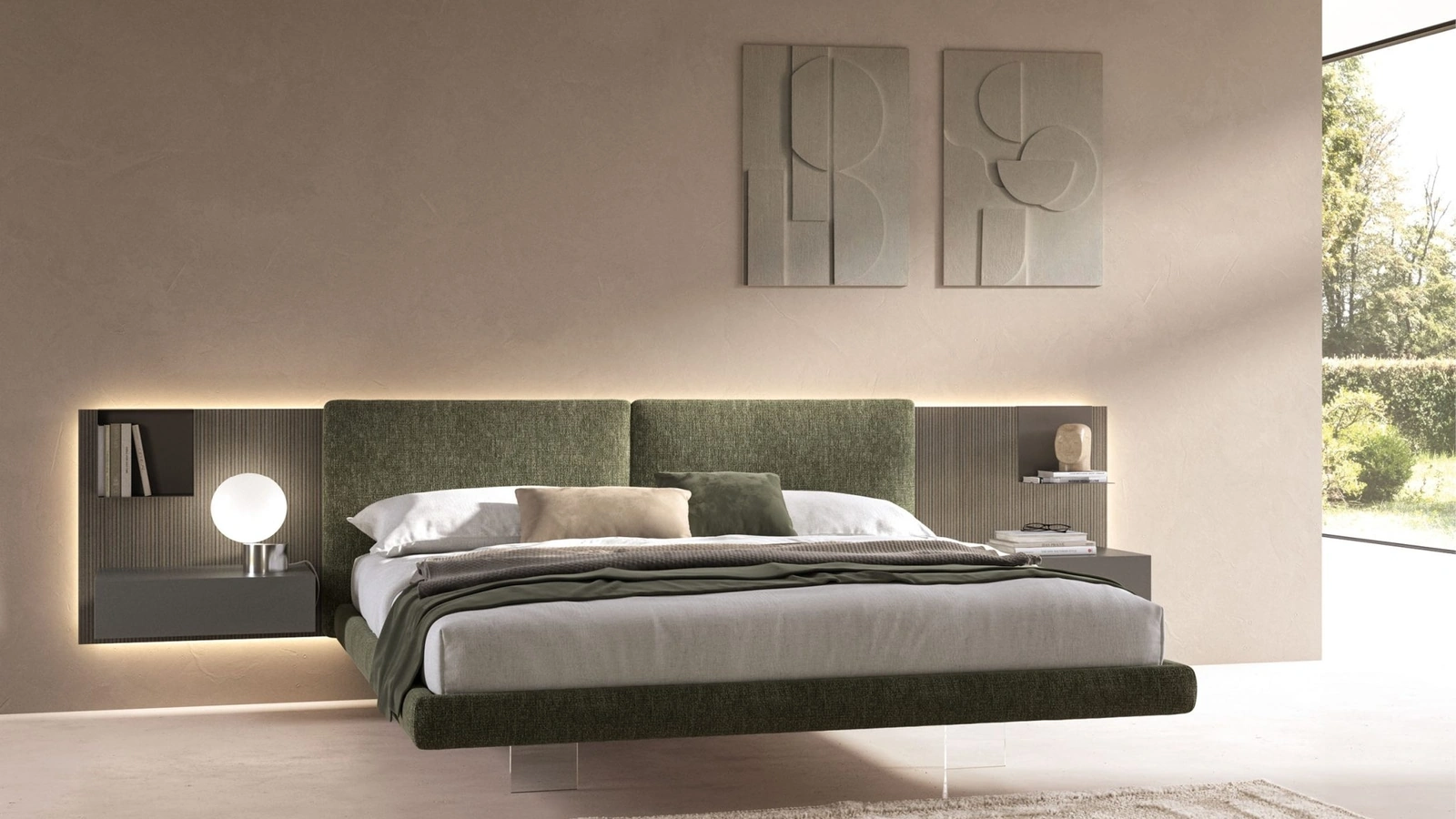 Letto Brenda in tessuto imbottito di Tagliabue Mobili