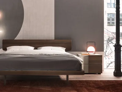 Letto in essenza legno Mild con testiera Urban di Mab