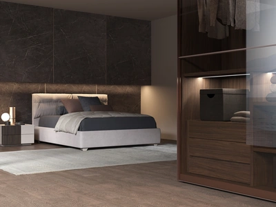 Letto in tessuto imbottito Vision di Favero