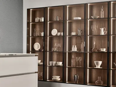 Libreria a muro Sunset in vetro di Veneta Cucine