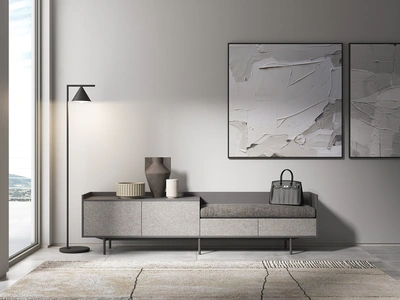 Madia con panca 3RF6003 finitura effetto tessuto di Favero