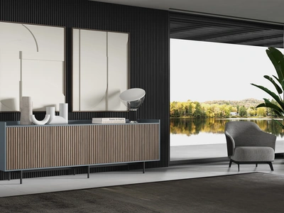 Madia 3RF6013 finitura Noce Malizia e laccato Avio di Favero