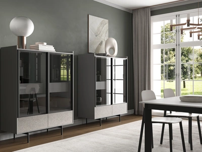 Madia Alta con ante in vetro 3RF6014 di Favero