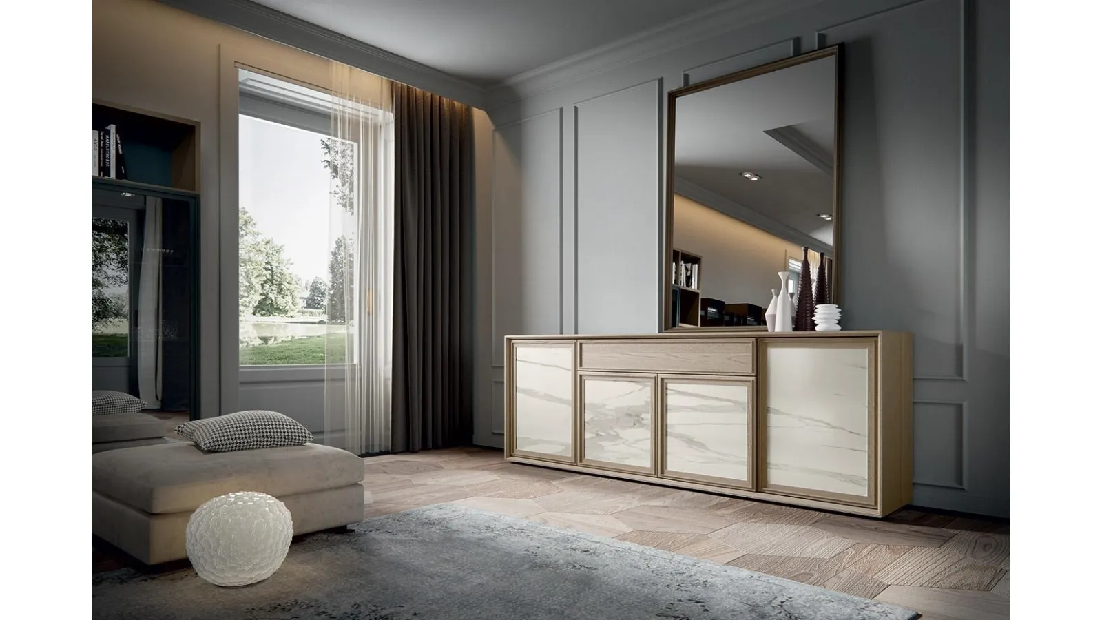 Madia Zenith Zen 003 in laminato e legno di Mobilgam