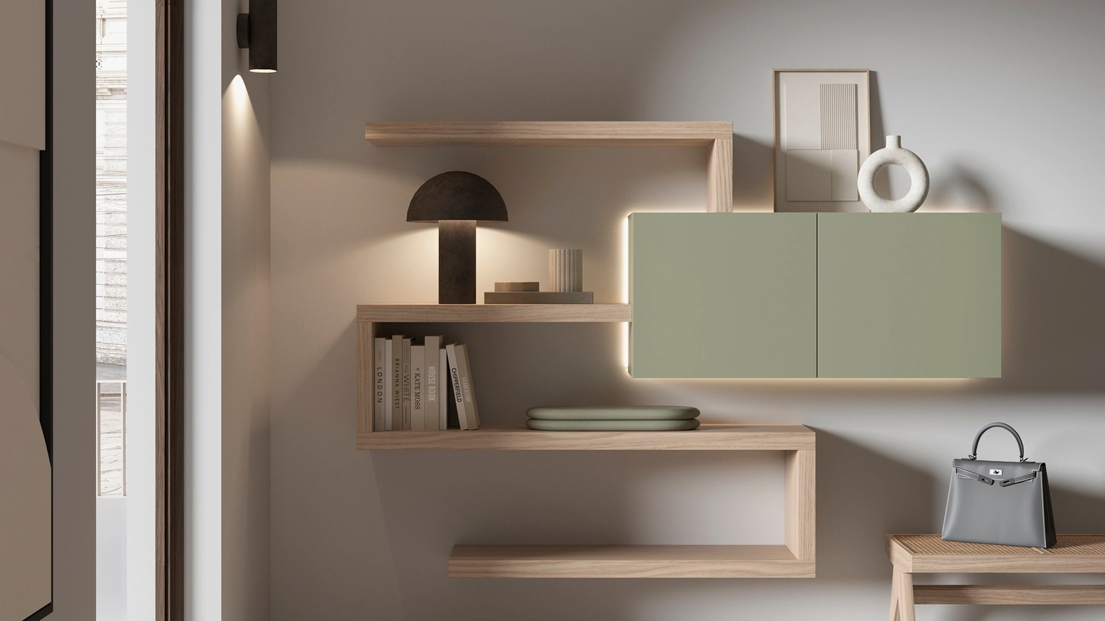 Mobile ingresso in laccato e melaminico 9RF0001 di Favero