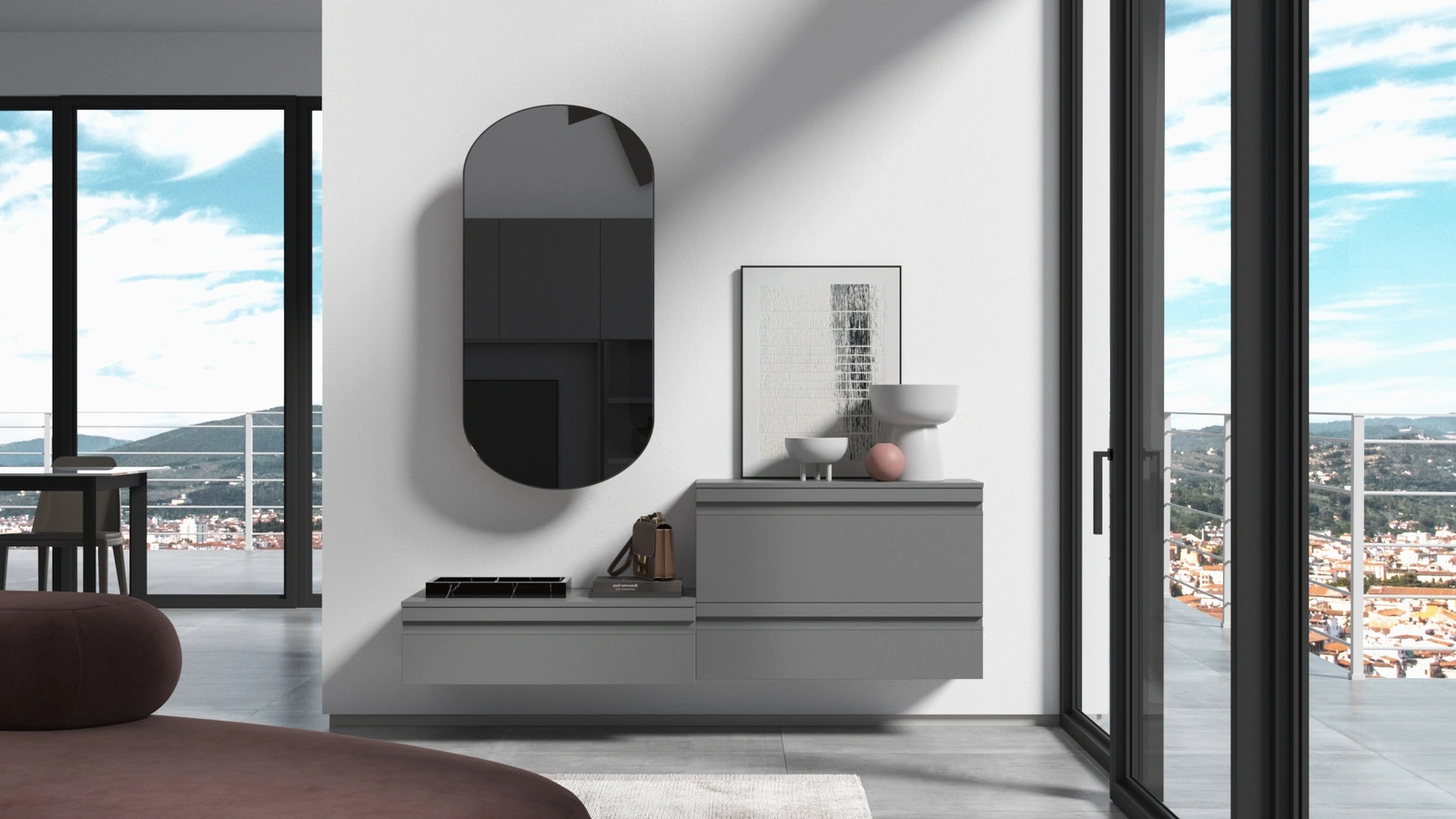 Mobile ingresso con specchiera 9RF0009 di Favero