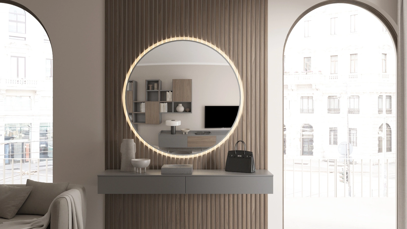 Mobile ingresso con specchiera 9RF0011 di Favero