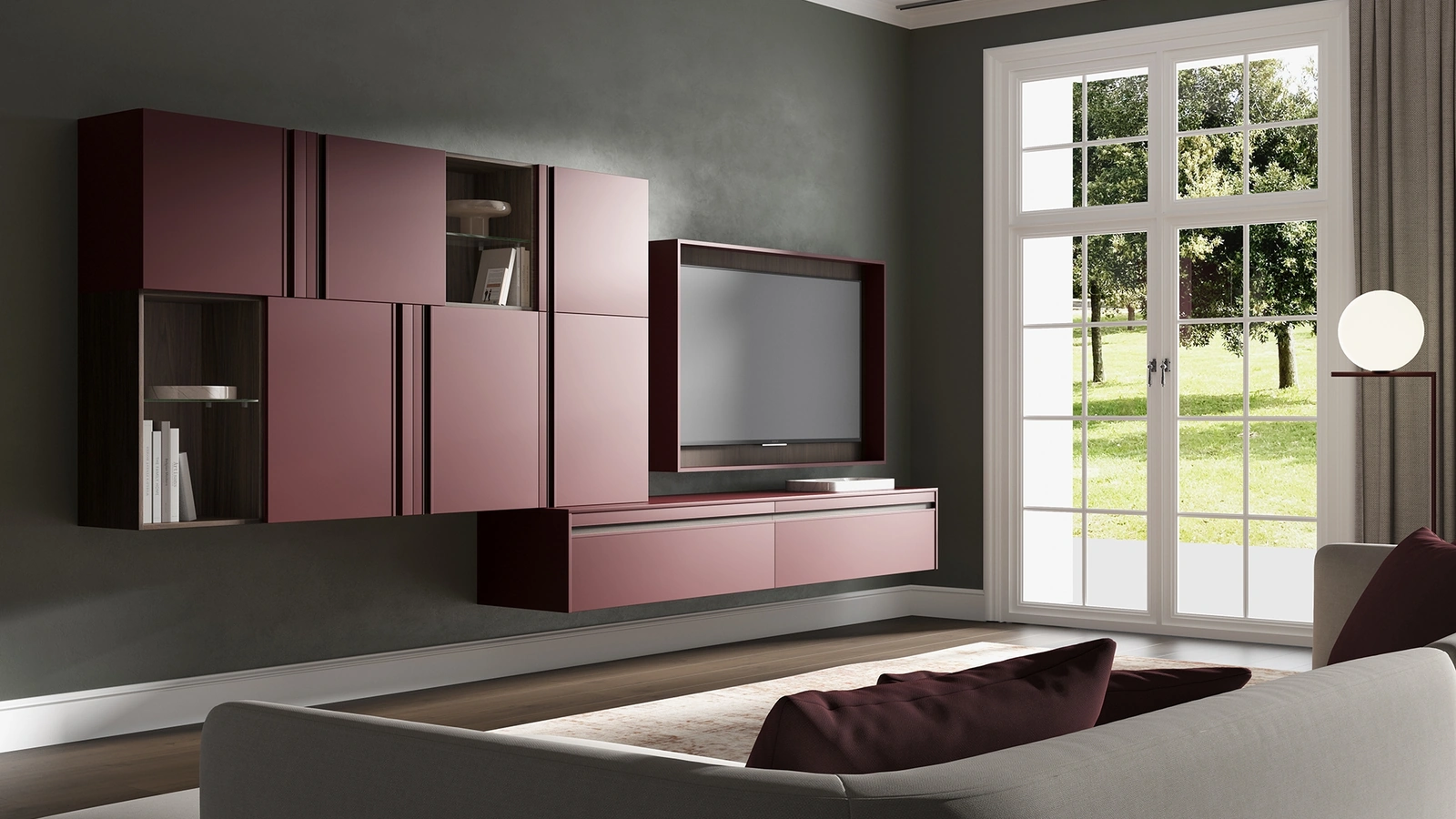 Parete Attrezzata sospesa 3RF2081 di Favero