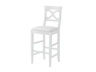 Sgabello Victory in faggio laccato opaco con seduta in ecopelle imbottita di Veneta Cucine