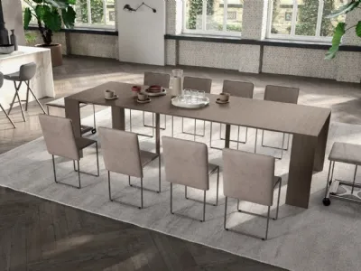 Consolle allungabile in Rovere dotata di 5 prolunghe esterne Golia di Ozzio