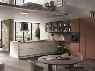 Cucina Moderna con penisola Azimut composizione 05 di Essebi