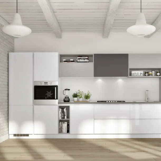 Cucina Moderna lineare Gloss composizione 05 di Essebi